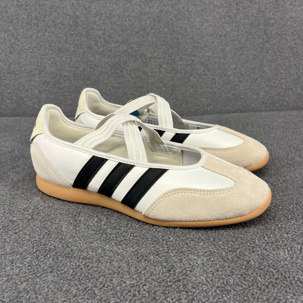 Adidas Barreda Mary Jane Women 8 White Black JQ2127 Ballet Core Sporty Sneaker